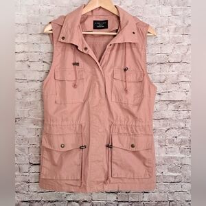 Love Tree Pink Hooded Utility Vest Jacket